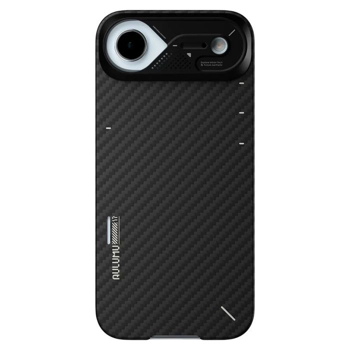 AULUMU For iPhone Air Aramid Fiber Case Ultra Thin Magnetic Phone Cover with Real-Time Temperature Monitoring - Black - 2