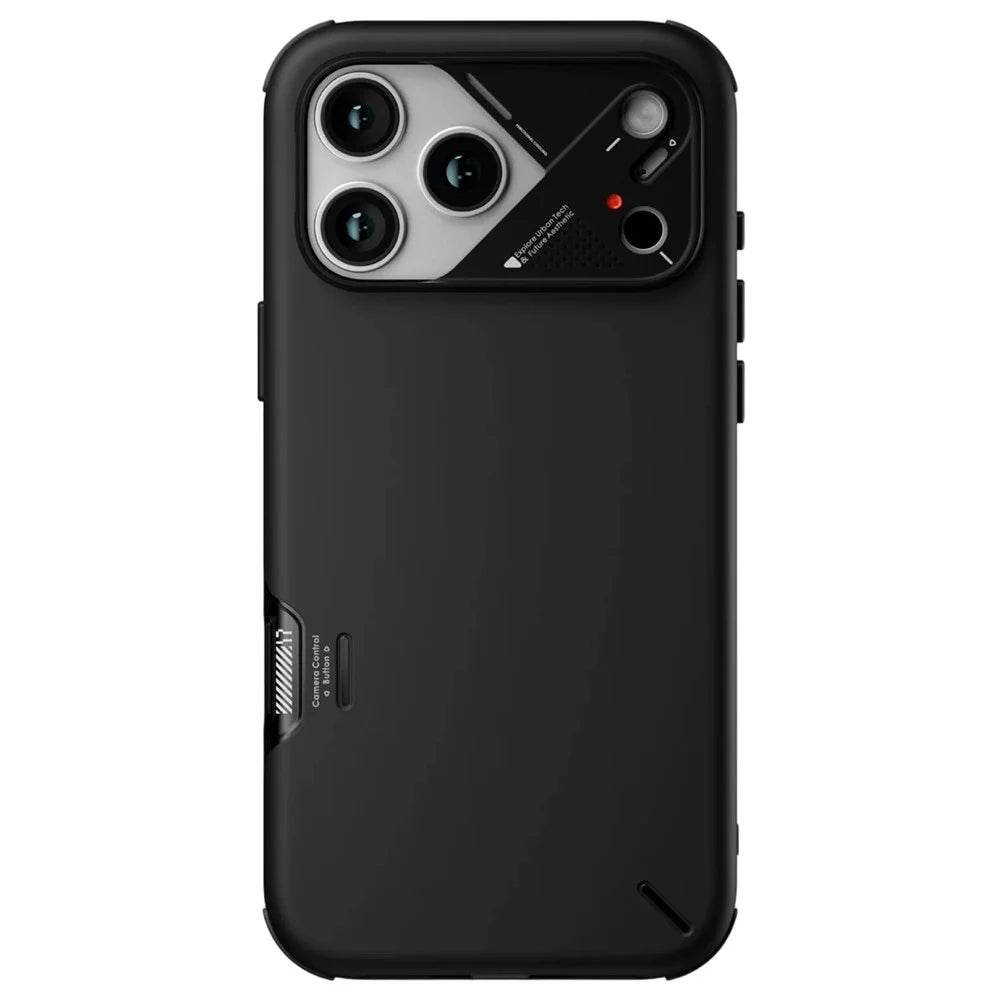 AULUMU A17 For iPhone 17 Pro Shockproof Case PC + TPU Phone Cover with Aluminum Alloy Camera Frame - Black - 2