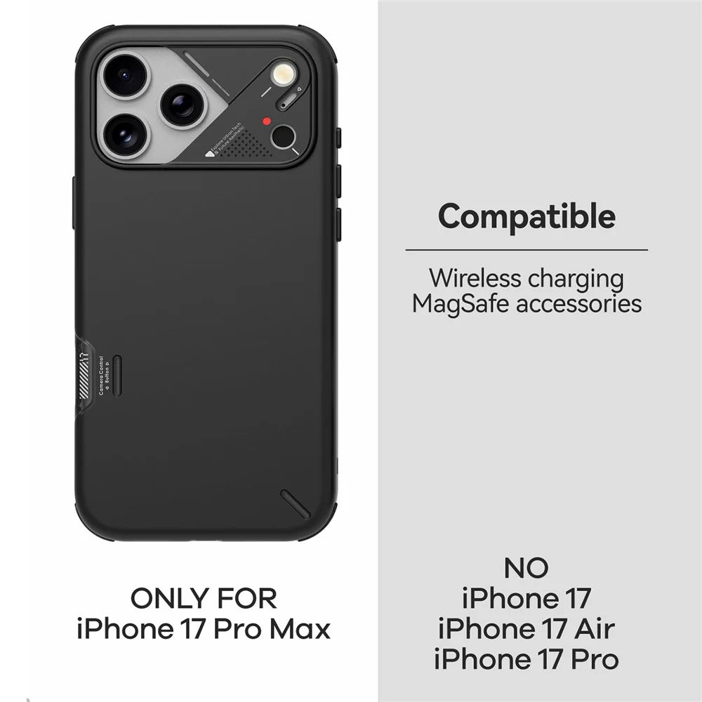 AULUMU A17 For iPhone 17 Pro Shockproof Case PC + TPU Phone Cover with Aluminum Alloy Camera Frame - Black - 3
