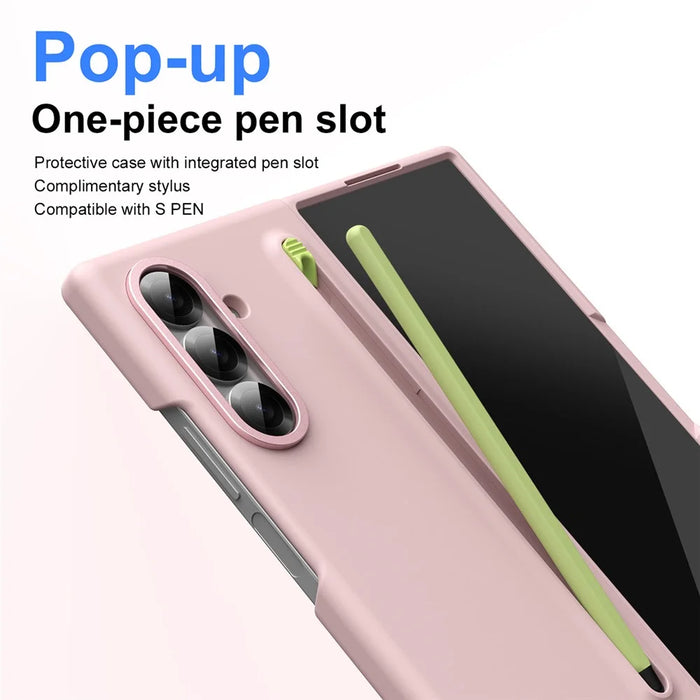 For Samsung Galaxy Z Fold8 Ultra Case Hard PC Protective Shockproof Phone Cover with Stylus - Pink - 5