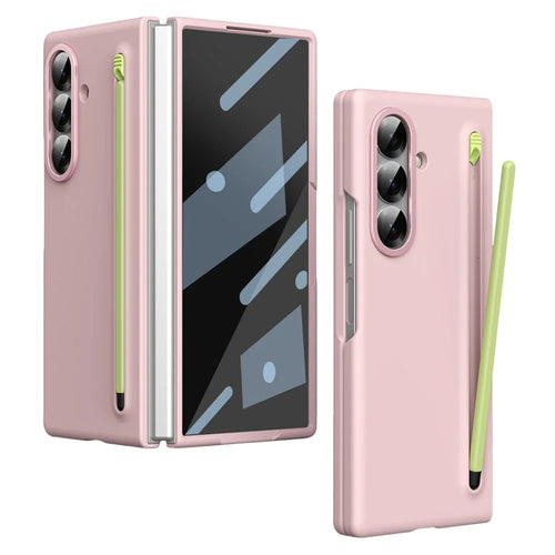 For Samsung Galaxy Z Fold8 Ultra Case Hard PC Protective Phone Cover with Tempered Glass Film and Stylus - Pink - 1