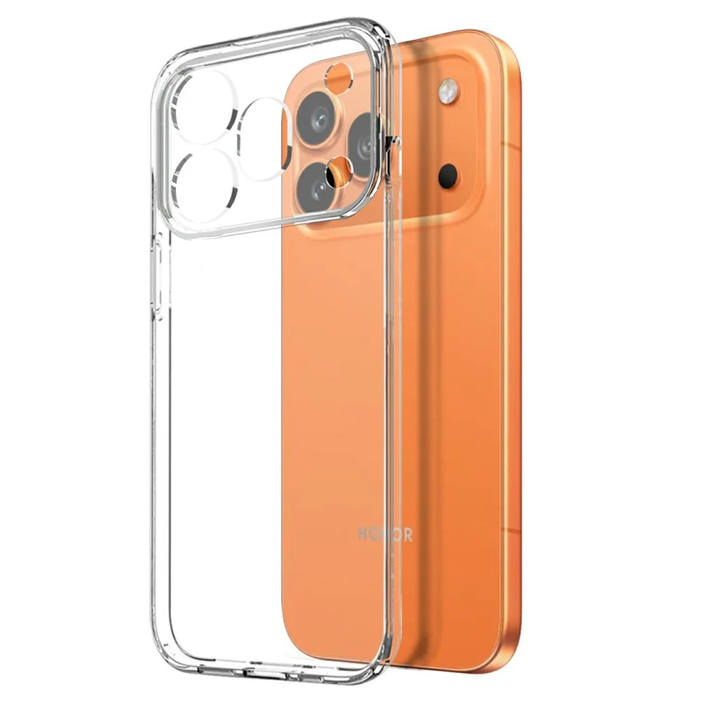 NORTHJO For Honor 600 Pro 5G Case Soft TPU Clear Phone Cover with Tempered Glass Screen Protector (Fingerprint Unlock) - Transparent - 2