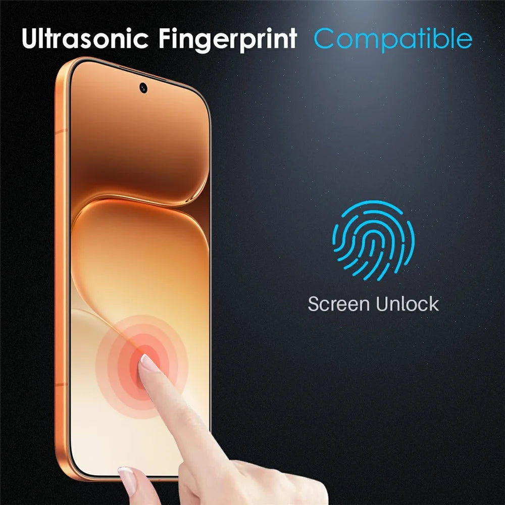 NORTHJO For Honor 600 Pro 5G Case Soft TPU Clear Phone Cover with Tempered Glass Screen Protector (Fingerprint Unlock) - Transparent - 4