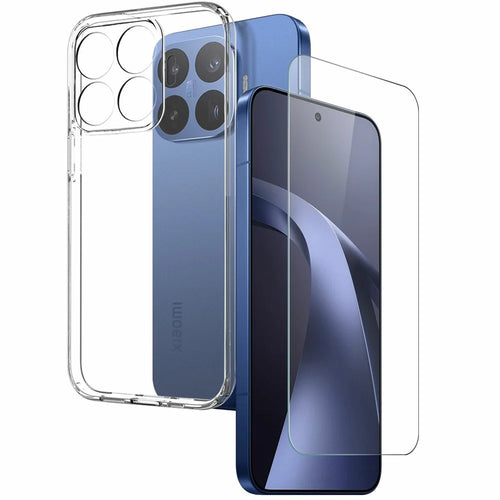 NORTHJO For Xiaomi 17T Pro Case Soft TPU Clear Phone Cover with Tempered Glass Screen Protector - Transparent - 1