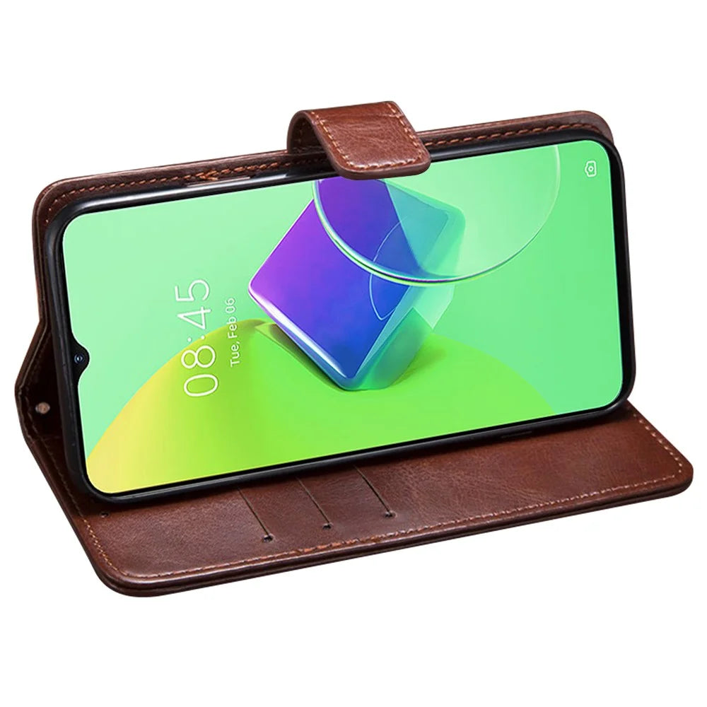 IDEWEI For TECNO Pova Neo 2 4G Case Crazy Horse Texture PU Leather Stand Wallet - Brown - 3