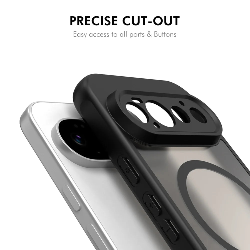 HAT PRINCE for Google Pixel 11 Pro ENKAY  Magnetic Case with Tempered Glass Support Ultrasonic Unlocking PC TPU Matte Phone Cover - Black - 5