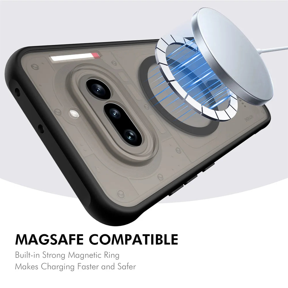 HAT PRINCE for Nothing Phone (4a) ENKAY  Magnetic Case with 9H Tempered Glass PC TPU Matte Phone Cover - Black - 2