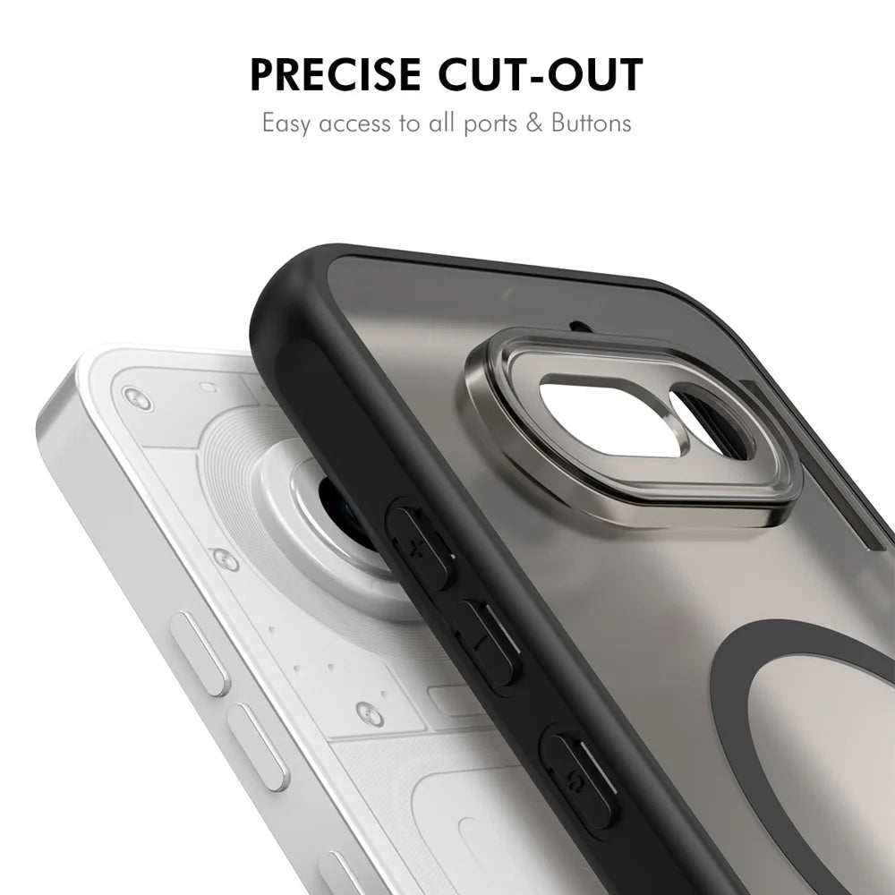 HAT PRINCE for Nothing Phone (4a) ENKAY  Magnetic Case with 9H Tempered Glass PC TPU Matte Phone Cover - Black - 5