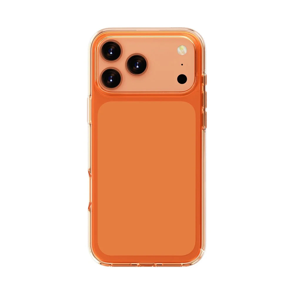For iPhone 18 Pro / 17 Pro Case PC + TPU Shockproof Clear Phone Cover - Transparent Orange - 6