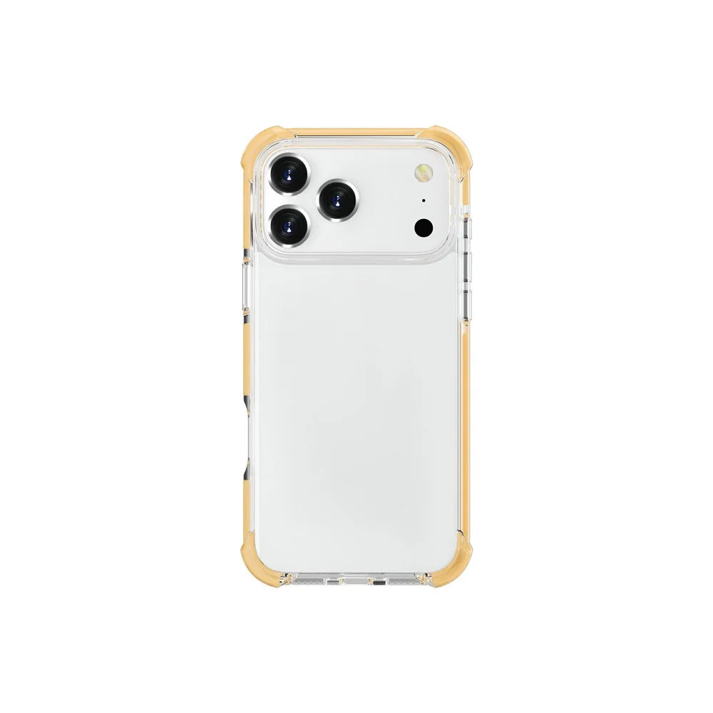For iPhone 18 Pro Max / 17 Pro Max Case Four Corners Anti Drop Clear TPU + TPE + PC Phone Cover - Transparent Yellow - 5