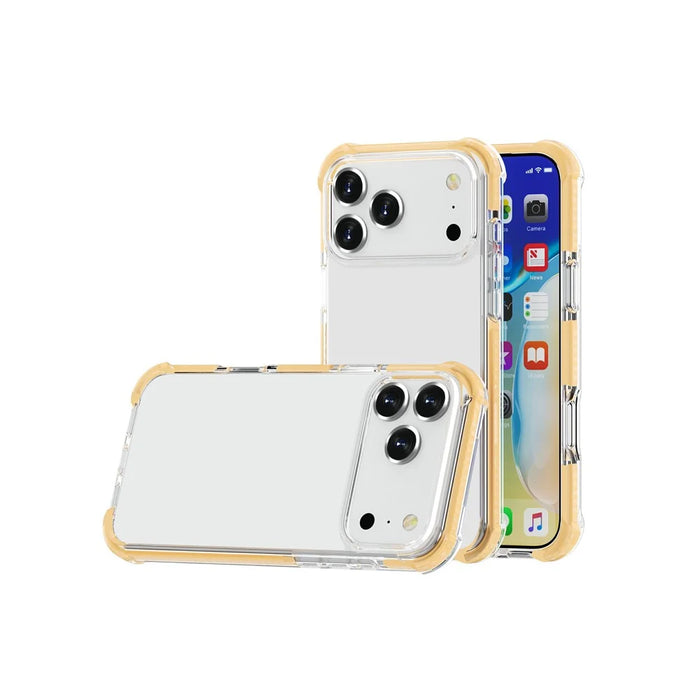 For iPhone 18 Pro / 17 Pro Case Four Corners Anti Drop Clear TPU + TPE + PC Phone Cover - Transparent Yellow - 2