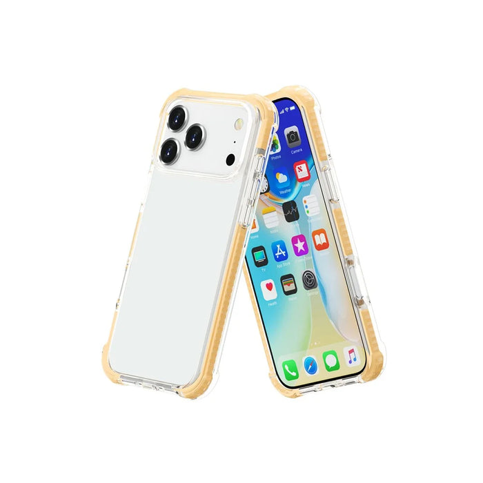 For iPhone 18 Pro / 17 Pro Case Four Corners Anti Drop Clear TPU + TPE + PC Phone Cover - Transparent Yellow - 3