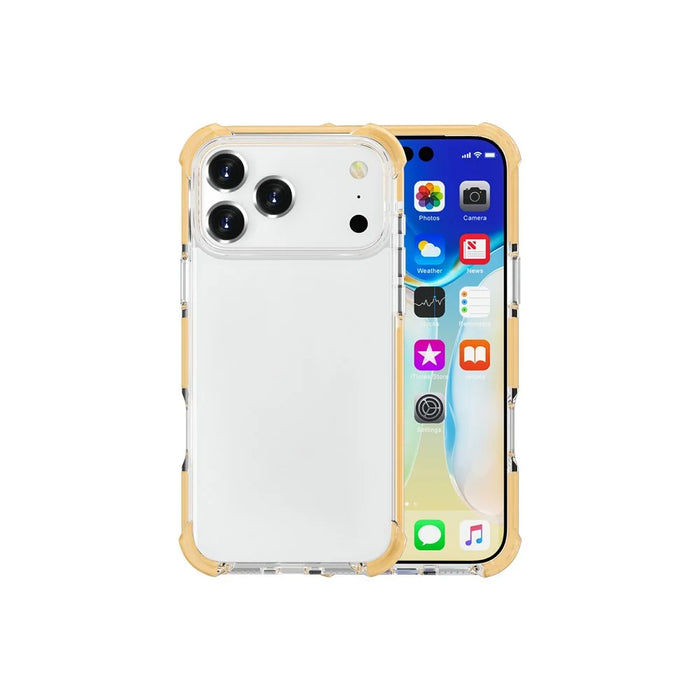 For iPhone 18 Pro / 17 Pro Case Four Corners Anti Drop Clear TPU + TPE + PC Phone Cover - Transparent Yellow - 4