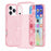 For iPhone 18 Pro Max / 17 Pro Max Case Sparkly Powder Glitter Shiny Soft TPU + Hard PC Back Cover - Pink - 1