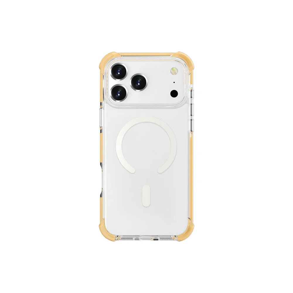 For iPhone 18 Pro Max / 17 Pro Max Case Compatible with MagSafe Reinforced Corners TPU + Acrylic + TPE Phone Cover - Yellow - 5