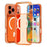 For iPhone 18 Pro Max / 17 Pro Max Magnetic Case PC + TPU Clear Phone Cover - Orange - 1