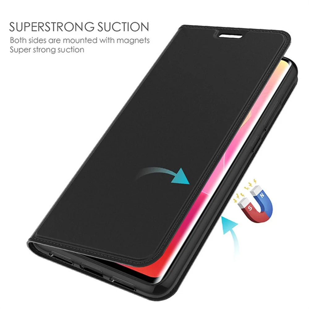 For OnePlus Nord CE6 Lite 5G Case PU Leather Phone Cover with Card Holder Stand - Black - 3