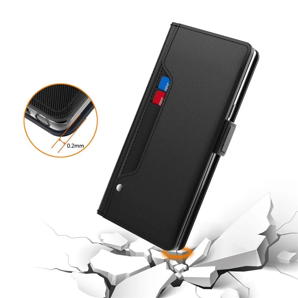 For OnePlus Nord CE6 Lite 5G Case PU+TPU Magnetic Flip Phone Cover with Stand - Black - 4