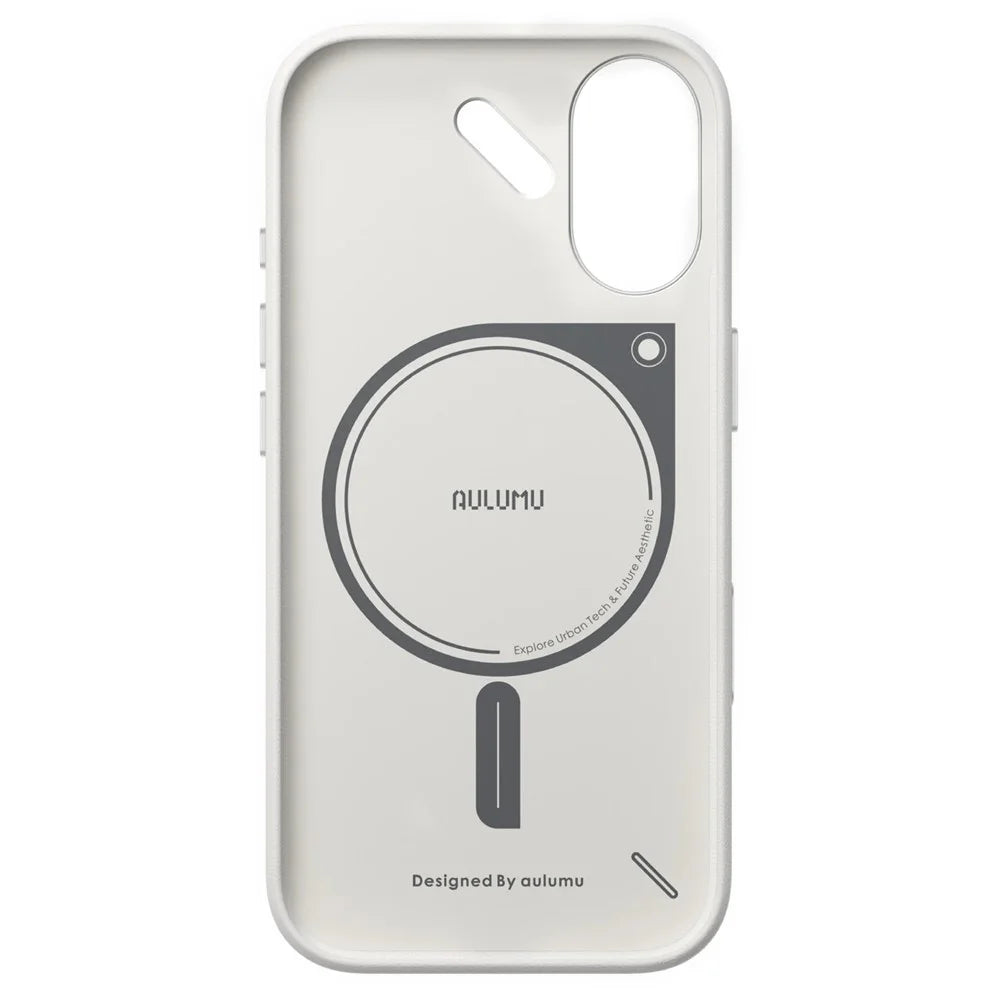 AULUMU A17 for iPhone 17 Magnetic Case Biodegradable Vegan Leather + PC Phone Cover - White - 2