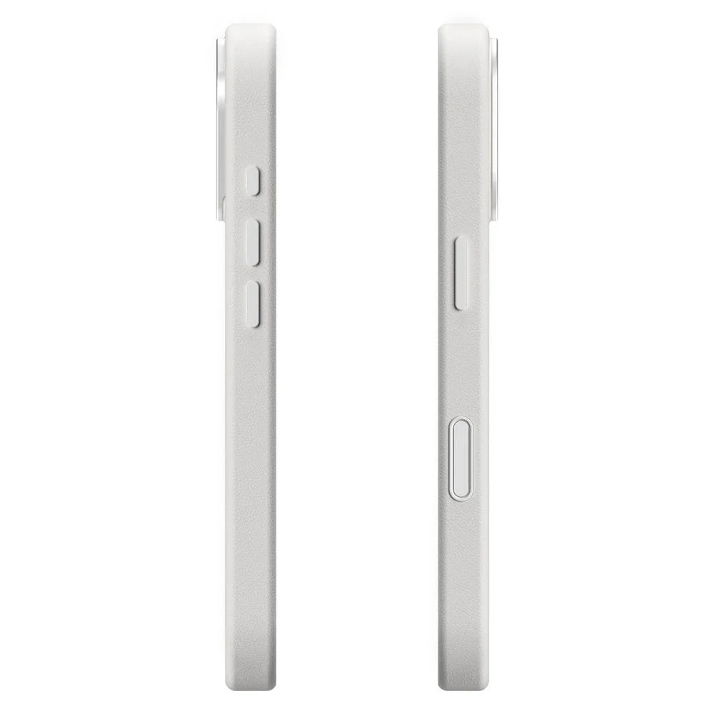 AULUMU A17 for iPhone 17 Magnetic Case Biodegradable Vegan Leather + PC Phone Cover - White - 3