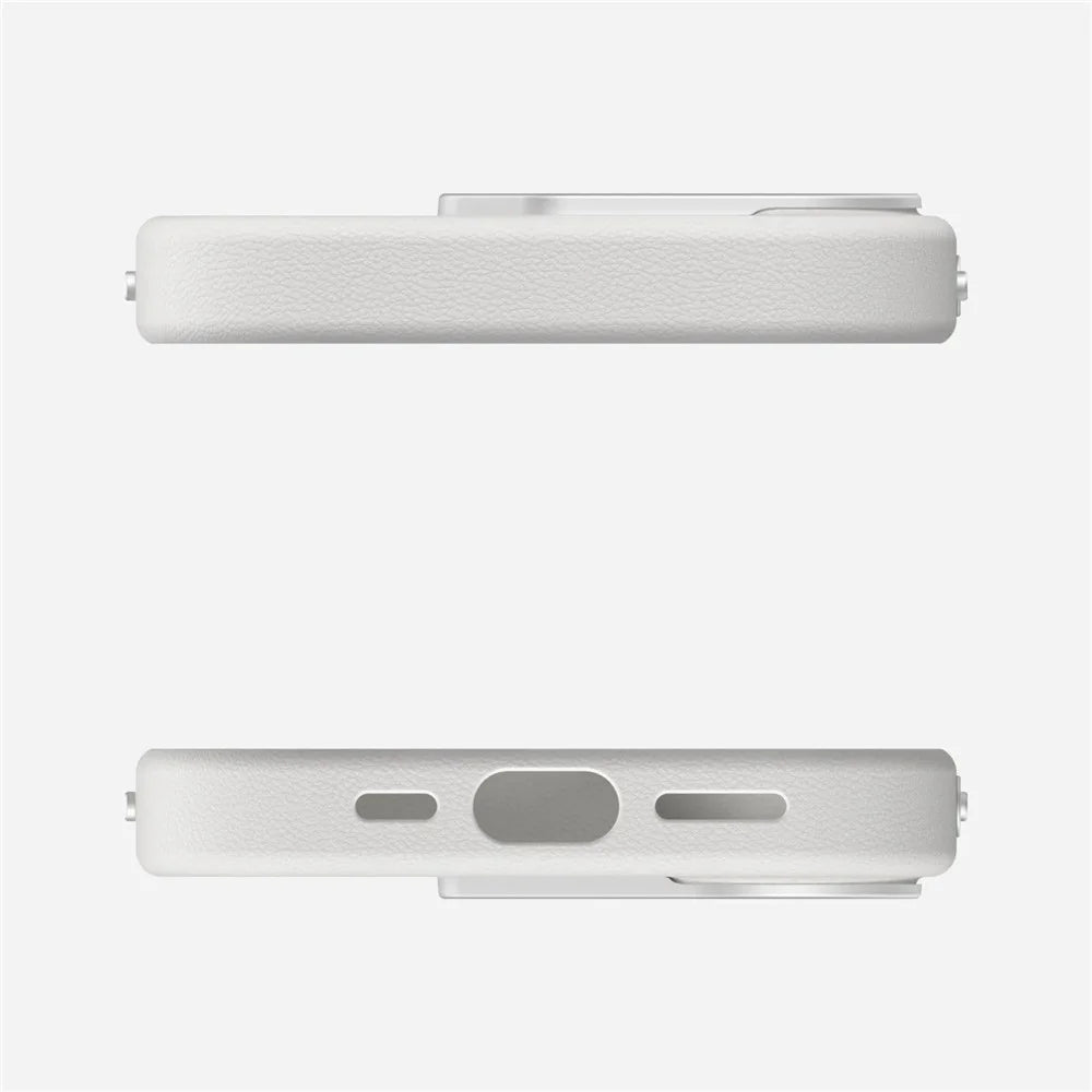 AULUMU A17 for iPhone 17 Magnetic Case Biodegradable Vegan Leather + PC Phone Cover - White - 4