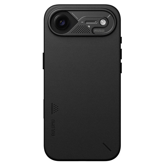 AULUMU A17 for iPhone Air Magnetic Case Biodegradable Vegan Leather + PC Phone Cover - Black - 1
