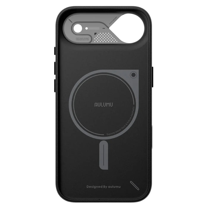 AULUMU A17 for iPhone Air Magnetic Case Biodegradable Vegan Leather + PC Phone Cover - Black - 3