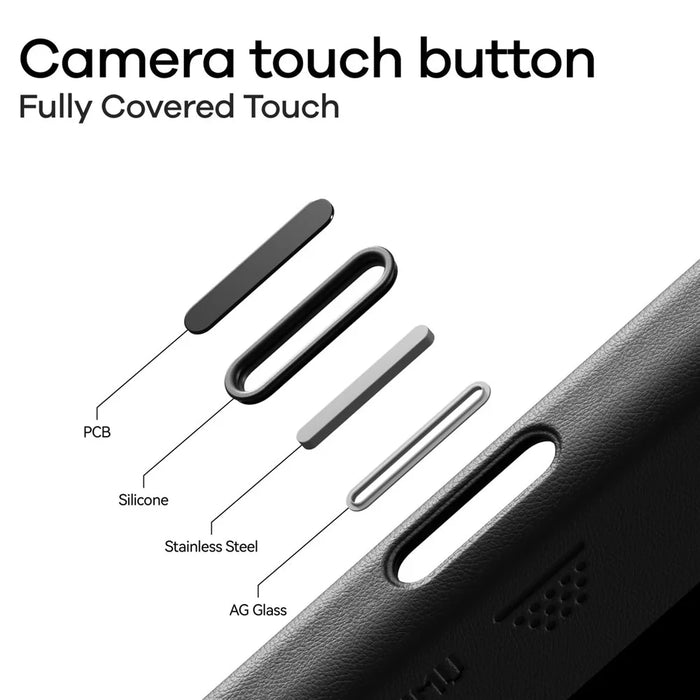 AULUMU A17 for iPhone Air Magnetic Case Biodegradable Vegan Leather + PC Phone Cover - Black - 5