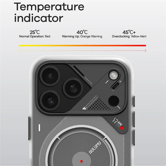 AULUMU A17 for iPhone 17 Pro Magnetic Case Glow in the Dark Design TPU IMD Phone Cover - Grey - 3
