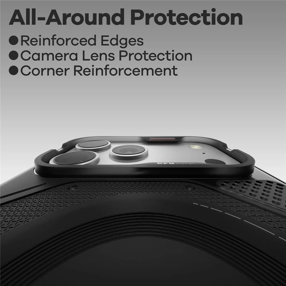 AULUMU A17 For iPhone 17 Pro Max Magnetic Case Heat Dissipation TPU Phone Cover - Black - 3