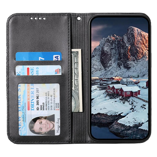 For Google Pixel 11 / Pixel 11 Pro Case Calf Texture PU Leather Wallet Phone Cover with Wrist Strap - Black - 2