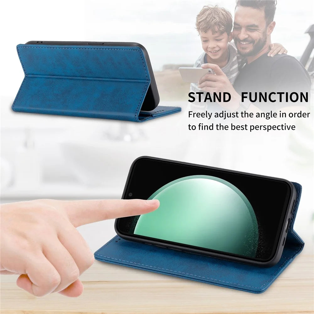 For Samsung Galaxy S26 FE Wallet Case RFID Blocking PU Leather Phone Cover - Blue - 4
