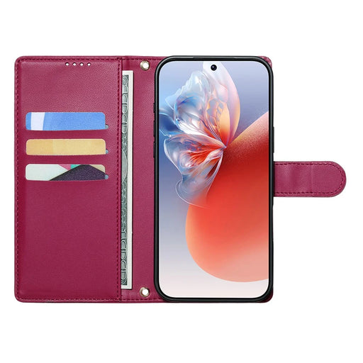 For Google Pixel 11 / Pixel 11 Pro Case Adorable Cat Pattern PU Leather Wallet Phone Cover with Wrist Strap - Rose - 2