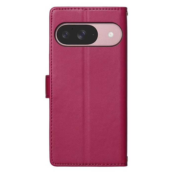 For Google Pixel 11 / Pixel 11 Pro Case Adorable Cat Pattern PU Leather Wallet Phone Cover with Wrist Strap - Rose - 7