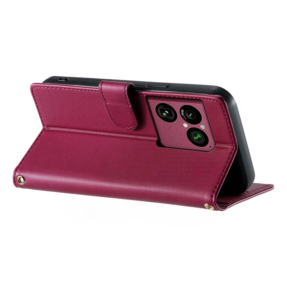 For Sony Xperia 1 VIII Case Adorable Cat Pattern PU Leather Wallet Phone Cover with Wrist Strap - Rose - 4