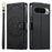 For Google Pixel 11 Pro XL Case Embossed Totem Leather Flip Wallet Phone Cover with Wrist Strap - Black - 1