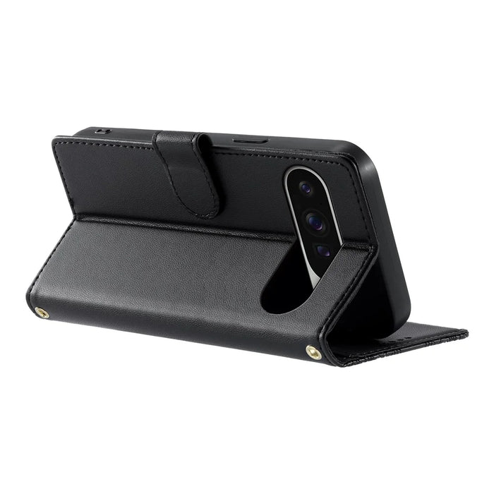 For Google Pixel 11 Pro XL Case Embossed Totem Leather Flip Wallet Phone Cover with Wrist Strap - Black - 3