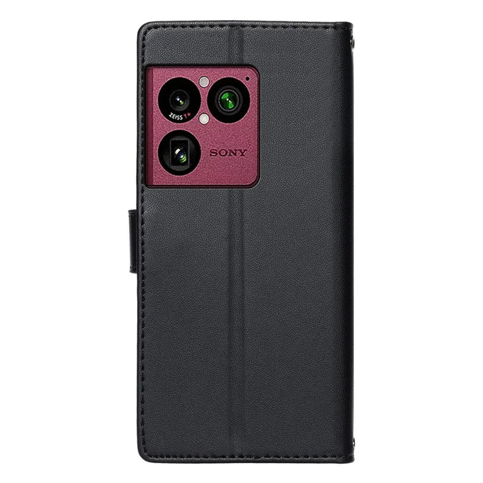 For Sony Xperia 1 VIII Case Embossed Totem Leather Flip Wallet Phone Cover with Wrist Strap - Black - 6