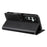 For Samsung Galaxy S26 FE Case Magnetic Snap Litchi Texture Leather Wallet Phone Cover with Wrist Strap - Black - 3