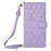 For Google Pixel 11 Pro XL Wallet Case Rhombus Stitching Stand Leather Phone Cover with Long   /   Short Strap - Purple - 6