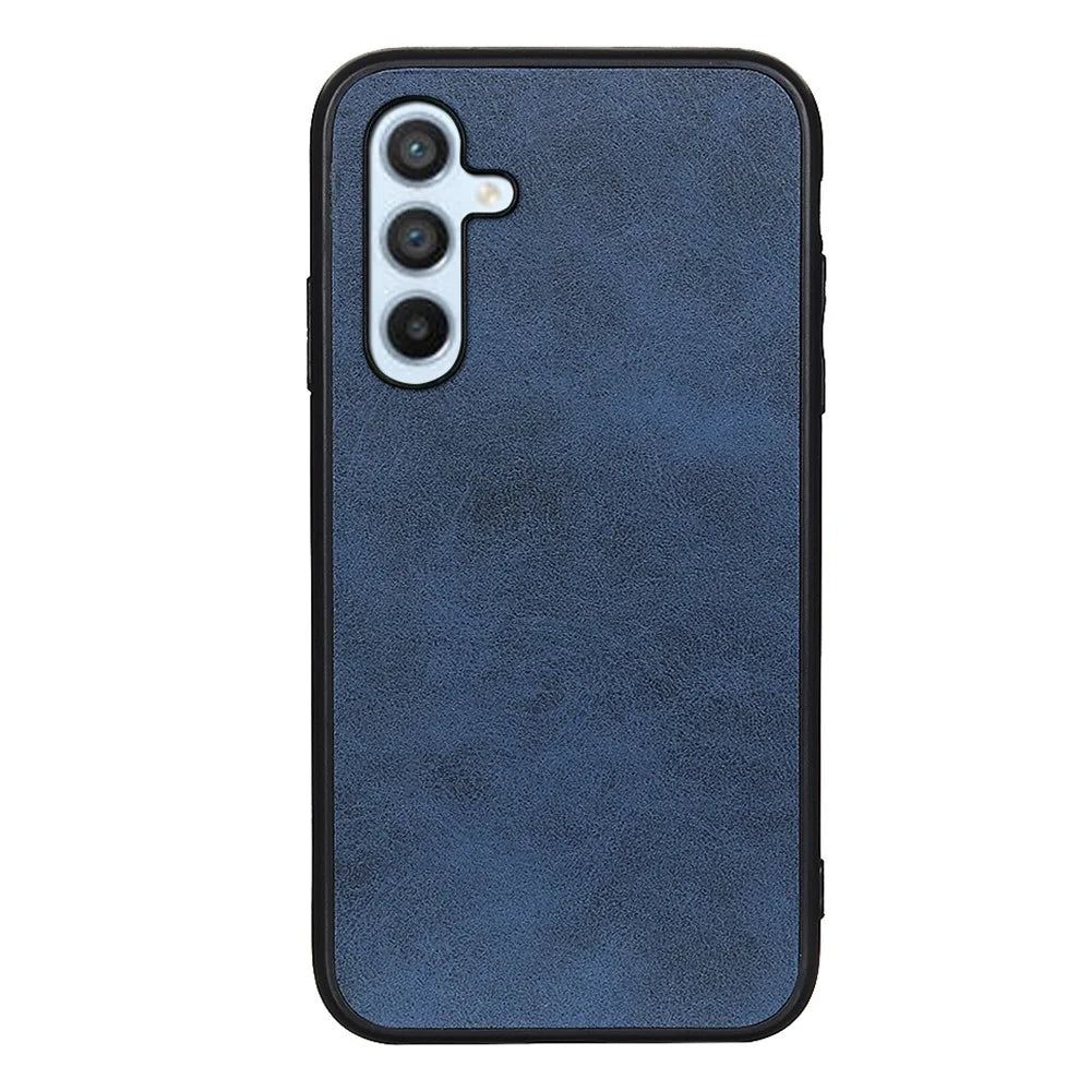 For Samsung Galaxy A54 5G Cell Phone Case Hard PC+TPU+PU Leather Cowhide Texture Dustproof Anti-Scratch Phone Cover - Blue - 1