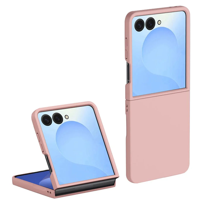 For Samsung Galaxy Z Flip8 Case Skin-Touch Texture Hard PC Folding Phone Cover - Pink - 1