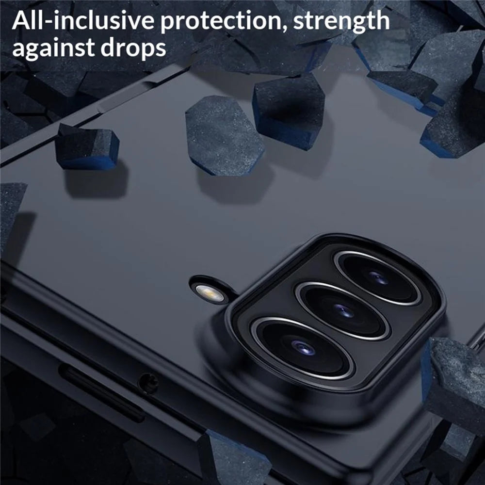 For Samsung Galaxy Z Fold8 Ultra Case Skin Feel PC Phone Cover with Hinge Protection - Black - 6