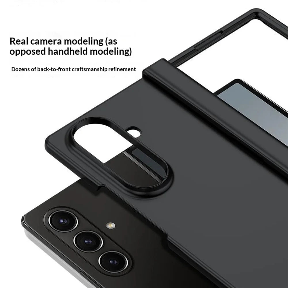 For Samsung Galaxy Z Fold8 Ultra Case Skin Feel PC Phone Cover with Hinge Protection - Black - 7