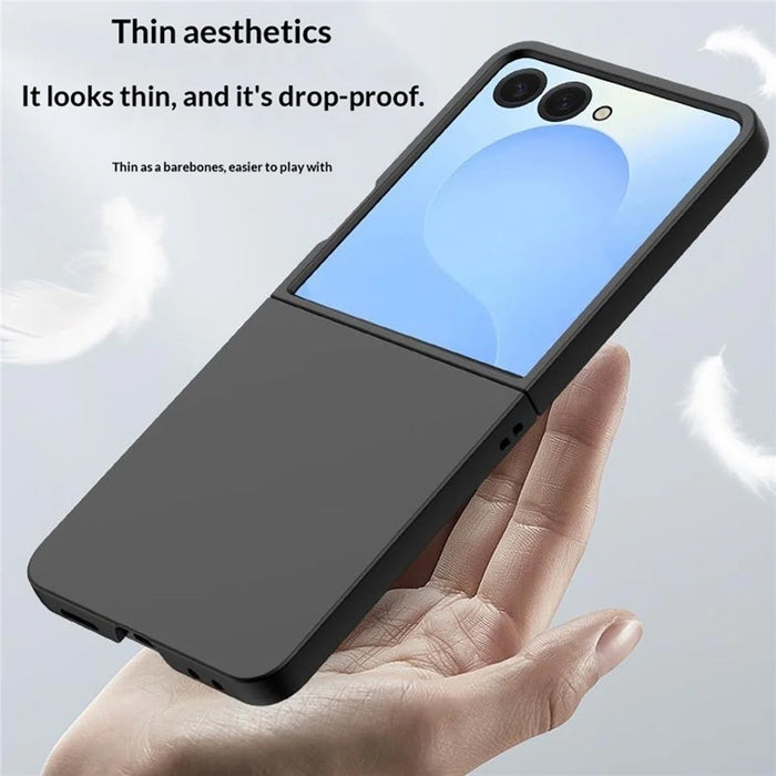 For Samsung Galaxy Z Flip8 Phone Case Hinge Design PC Cover with Tempered Glass Rear Screen Protector - Light Green - 4