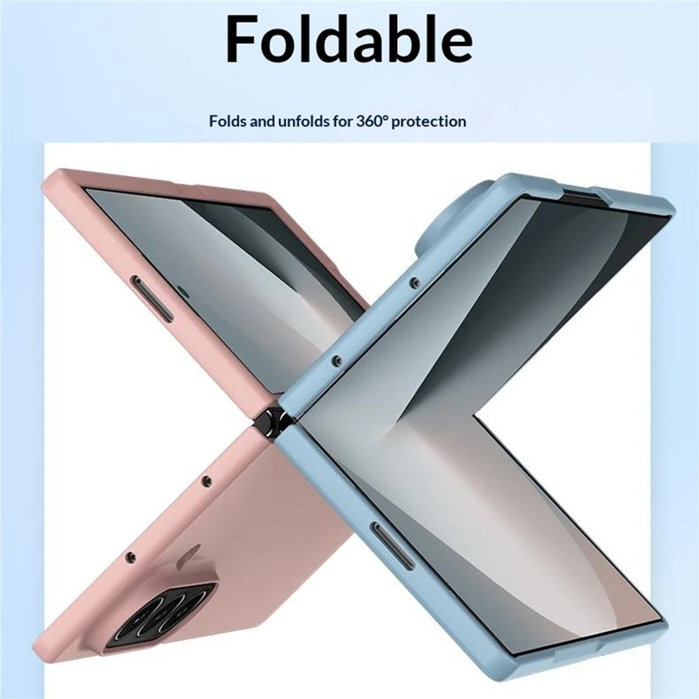 For Samsung Galaxy Z Fold8 Ultra Case Large Window Hard PC Phone Cover with Screen Film - Light Green - 4