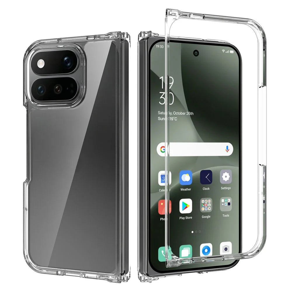 For Google Pixel 11 Pro Fold Clear Phone Case TPU+Acrylic Shockproof Phone Back Cover - Transparent - 1