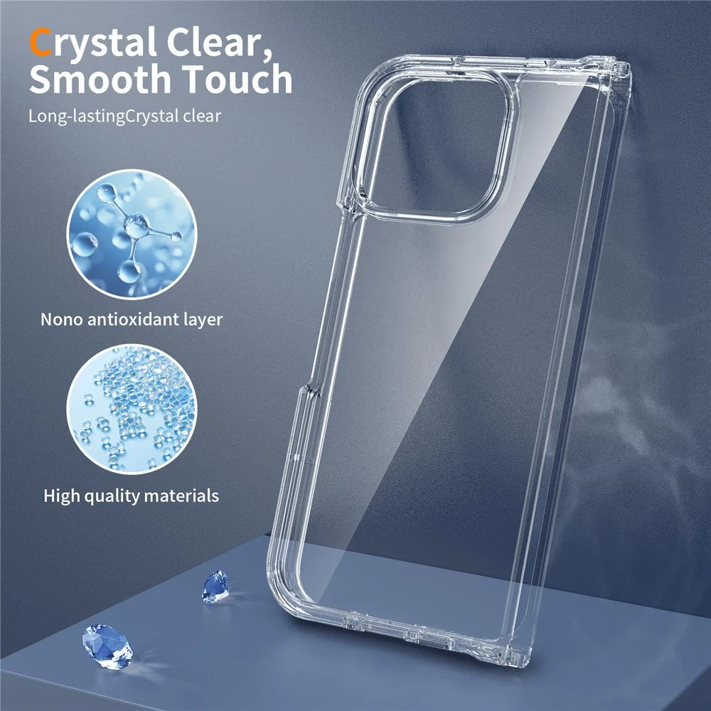 For Google Pixel 11 Pro Fold Clear Phone Case TPU+Acrylic Shockproof Phone Back Cover - Transparent - 3