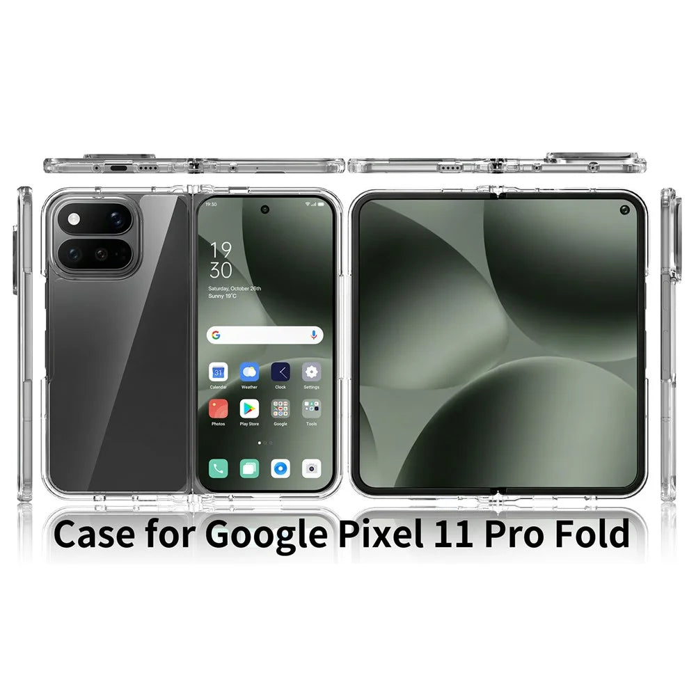 For Google Pixel 11 Pro Fold Clear Phone Case TPU+Acrylic Shockproof Phone Back Cover - Transparent - 7