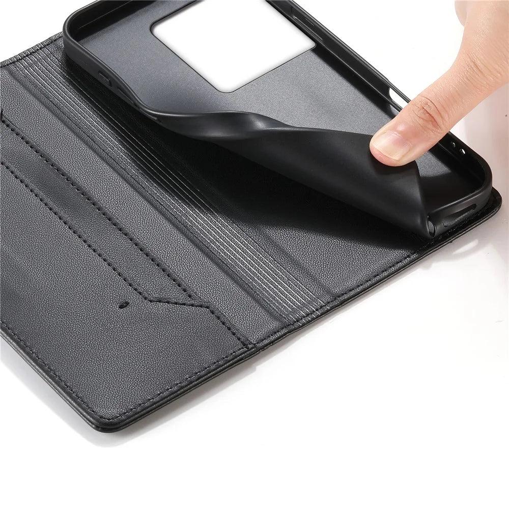 For Sony Xperia 1 VIII Wallet Stand Case Line Splicing TPU PU Leather Phone Cover - Black - 4